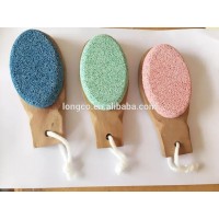 Lot of 3 natural wooden foot brush pumice stone pedicure care scrub nail callus